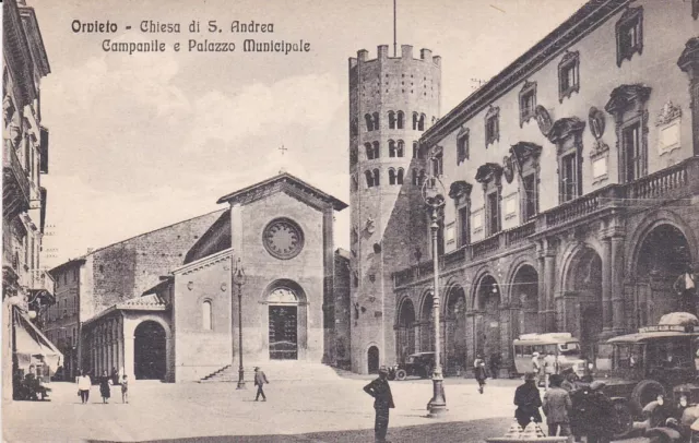 Terni - Orvieto - Chiesa di S.Andrea Campanile e Palazzo Municipale - fp nv