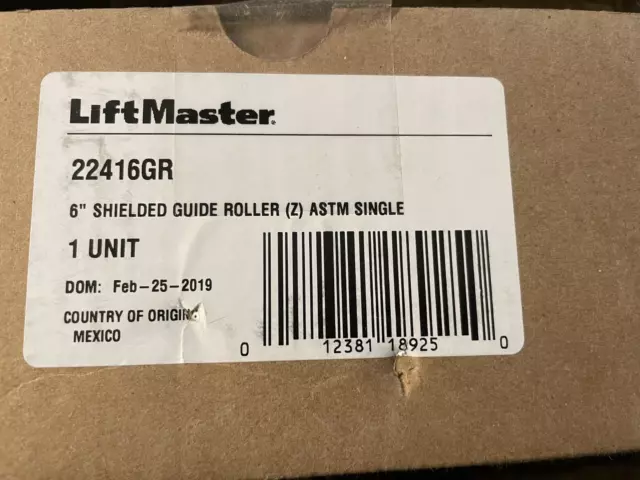 GENUINE Liftmaster 22416GR 6" Guide Rubber Gate Roller ,NEW IN THE BOX