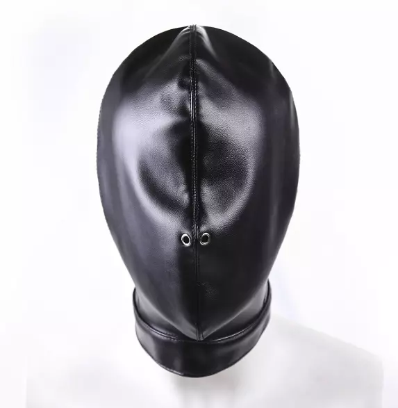 Soft-PU-Leather-Harness-Hood-Mask-Roleplay-Breathable-Slave-Full-Head-Bondage-SM