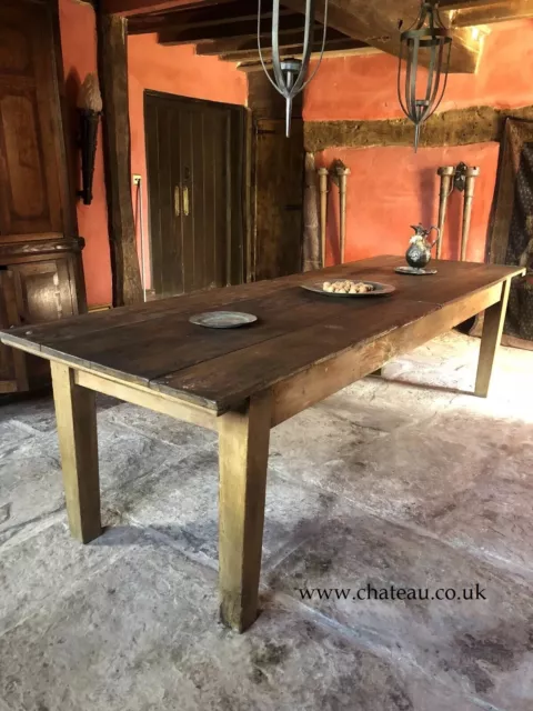 Antique Refectory Plank Top Rustic Vintage Farmhouse Kitchen Mill Dining Table