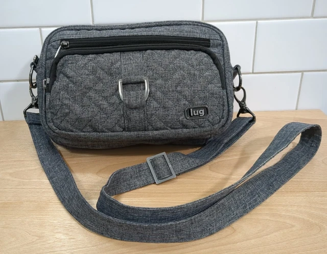 Lug Carousel Crossbody Purse Bag Quilted Pockets Travel RFID Heather Gray