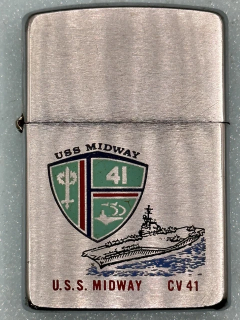 その他 USS MIDWAY CV-41 Zippo Vintage USS MIDWAY CV-41 ZIPPO AIRCRAFT CARRIER BARCROFT