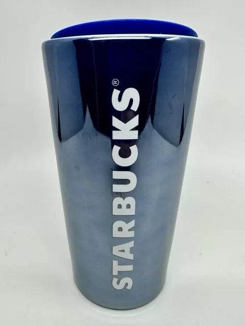 Starbucks Holiday 2023 Winter Night Tumbler Blue Shiny Ceramic Hot Travel Mug