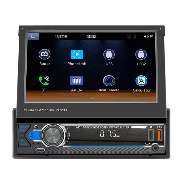 1 Din Car Radio MP5 Player Bluetooth Wireless CarPlay Android Auto Mirror Link