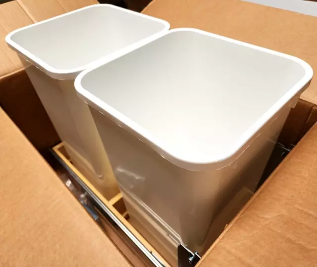 Rev-A-Shelf 4WCTM Top Mount Double Bin Trash Can for 1-1/2" Faceframe Cabinet