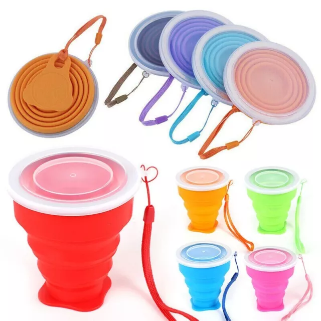 Collapsible Cup Silicone Folding Bowl Set Cups for Camping Outdoor Telscope Lid