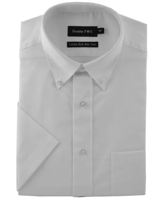 Double Two Maniche Corte Non Stirare Oxford Misto Cotone Camicia (4900), Size 15