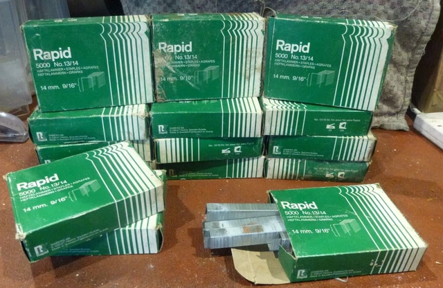 15 x Packungen Rapid 13/14 14 mm Heftklammern Box von 5000