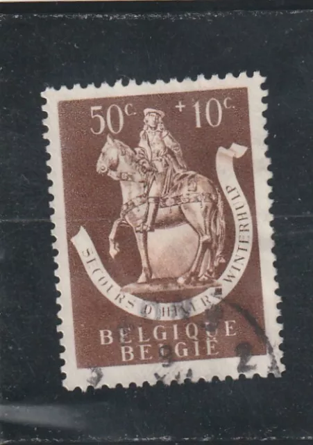L6162 BELGIQUE timbre Y&T N° 605 de 1942-43 " Secours d'Hiver   " Oblitéré