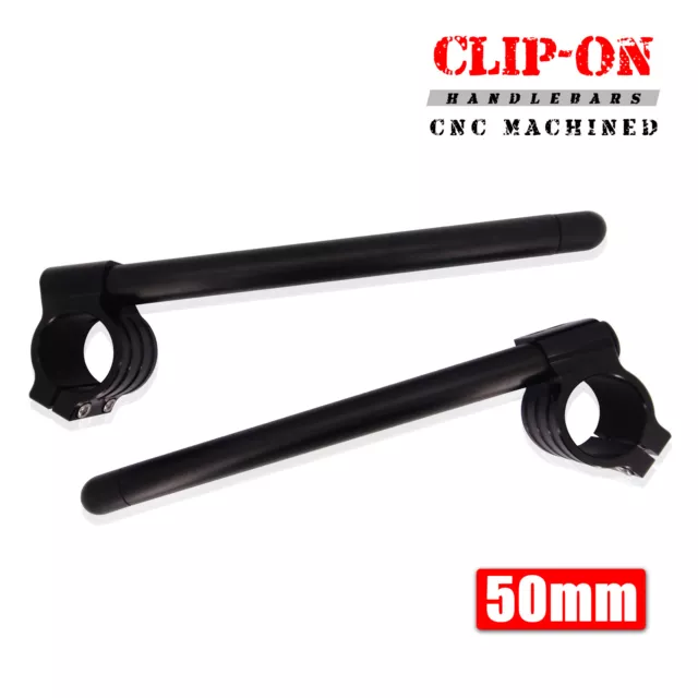 Black 50mm 7/8 Inch Clip-On Handlebars For Triumph Daytona 675 675R Speed Triple