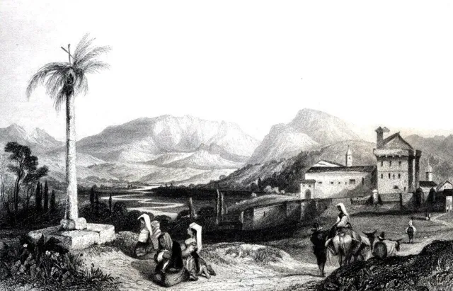 ITALY (ITALY): View of the BENEVENTO MONASTERY near NAPLES in the 19th century