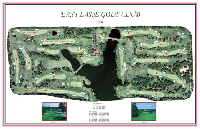East Lake Golf Club 1904 Bendelow/Ross-VintageGolfCourseMaps print