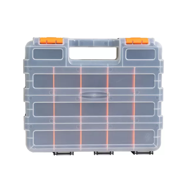 ZOOMIFY Tool Box with Transparent Lid, Double Side 34 Compartments,ASG-322