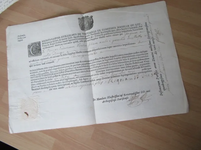 DOCUMENT 18th century episcopate sign bible religion stamp