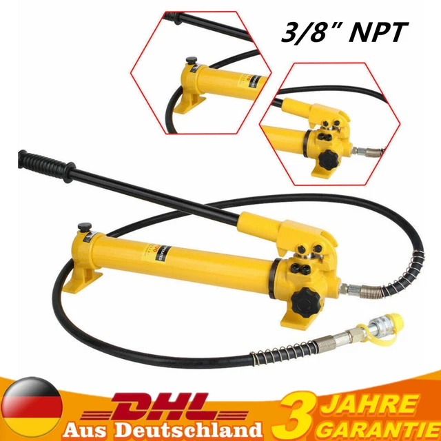 Pompa Idraulica Manuale 700 Bar | Per Cilindri 4/10 Tonnellate | Con Tubo Da 4 Piedi