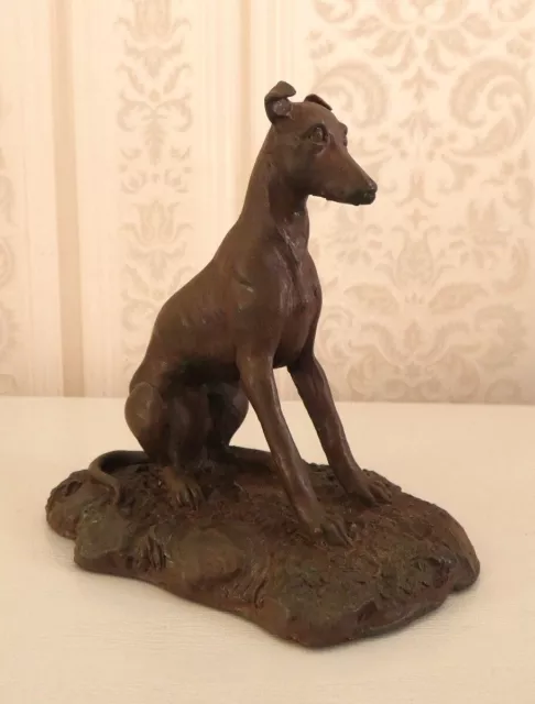 Vintage Heredities Cold Cast Bronze Greyhound Whippet