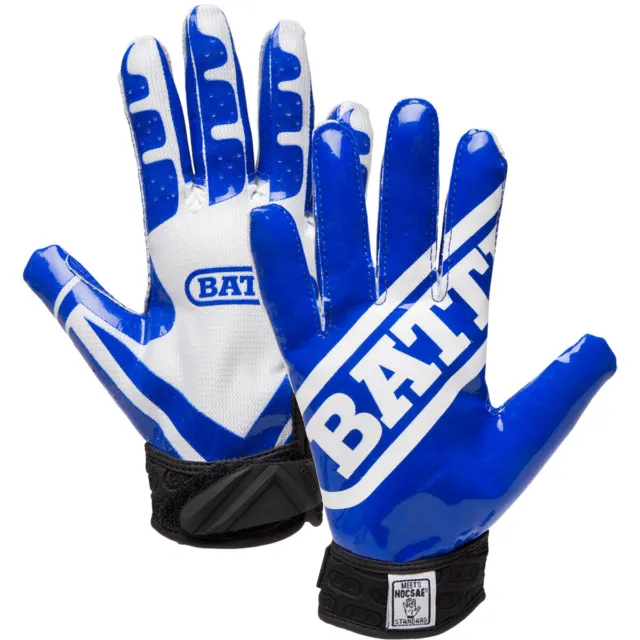 Battle Sports Receivers Ultra-Stick Football Gloves - Blue/White