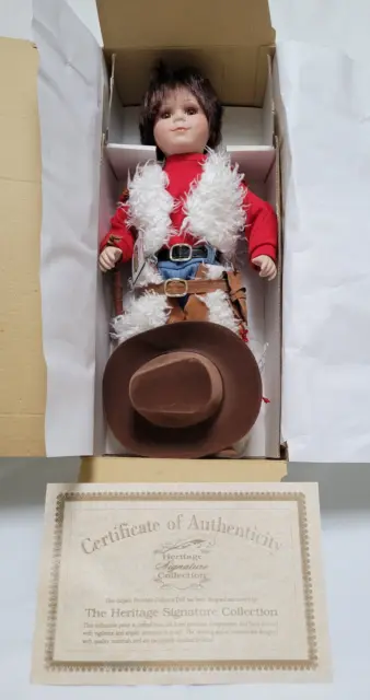Heritage Signature Collection RUSTY Porcelain Cowboy Doll #12360 New in Box COA