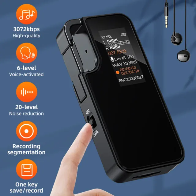 MP3 Digital Voice Activated Recorder Audio Recording Support Android/Mac/Windows