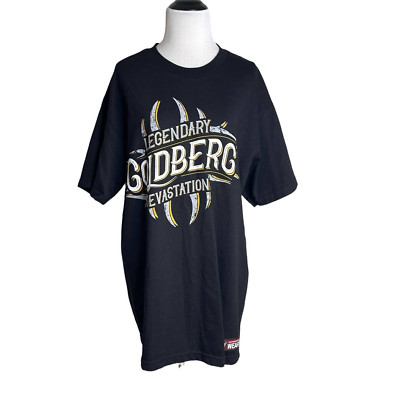 WWE Wrestling Bill Goldberg Mens Large Black T-Shirt Tee Legendary Devastation