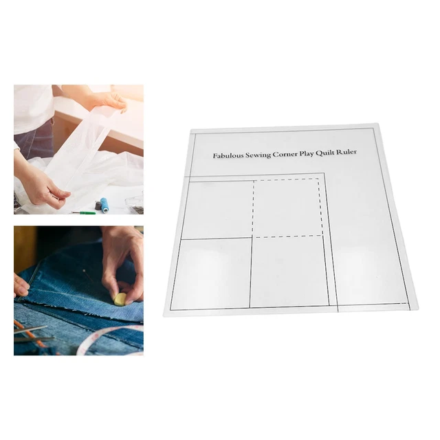 PROFESSIONAL SEWING CORNER Quilt Ruler Template for Beginner DIY Clear