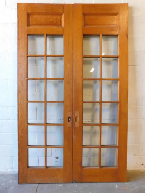 1880's Antique FRENCH POCKET DOORS - VICTORIAN Style Quarter-Sawn Oak ORNATE