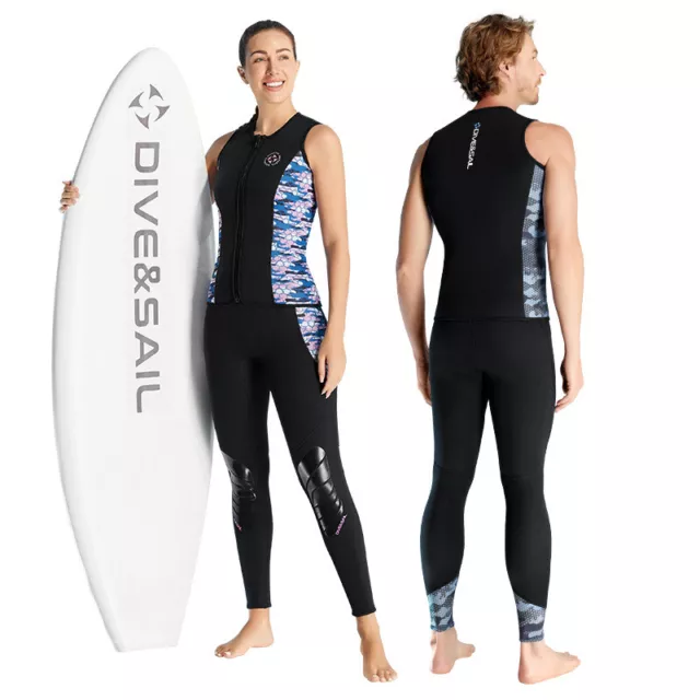 3MM Top chaleco pantalones traje de neopreno dividido buceo surf snorkel buceo