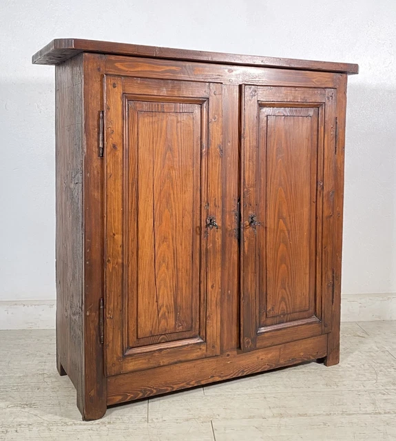 ANTICA CREDENZA ARTE Povera Legno Abete Madia Epoca 1800 2 Ante