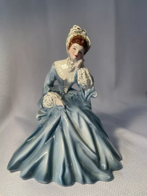 Florence Ceramics 'Rebecca' Blue Dress  7” Seated Lady