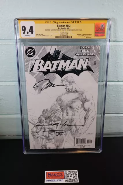 Batman #612 Sketch Variant CGC 9.4 SS Signed by Jim Lee Williams & Sinclair