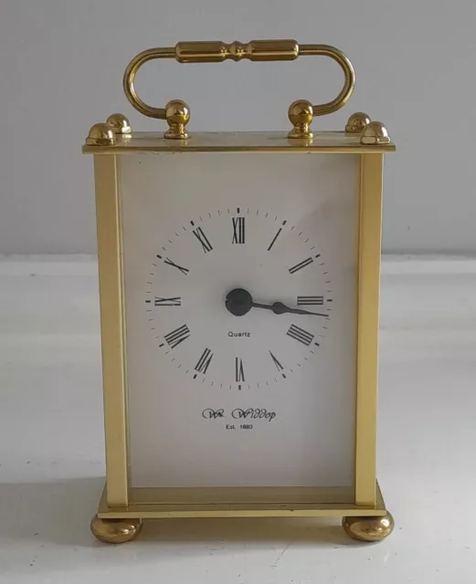 Reloj de abrigo de cuarzo dorado Widdop probado funciona probado con mango