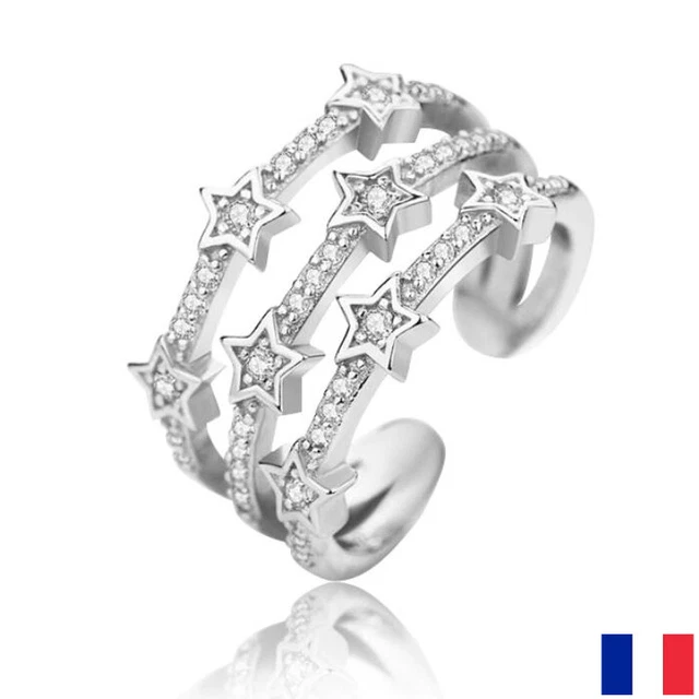 Bague Oxyde Carré Et Tige Mobile - DORIANE BIJOUX