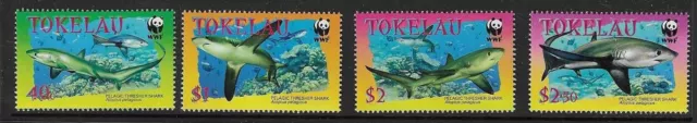 Tokelau Islands Sg336/9 2002 Pelagic Thresher Sharks Mnh