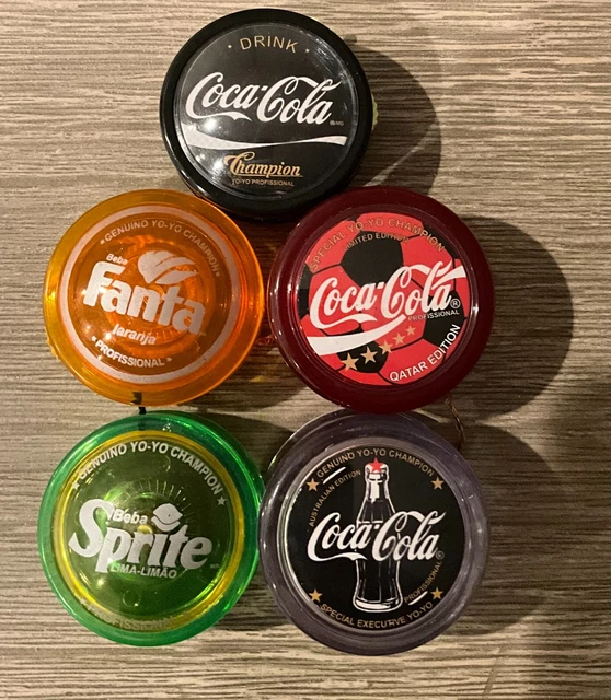 LOT OF 5 coca cola yo yo fanta & sprite yoyo NEW IN PACK - genuine