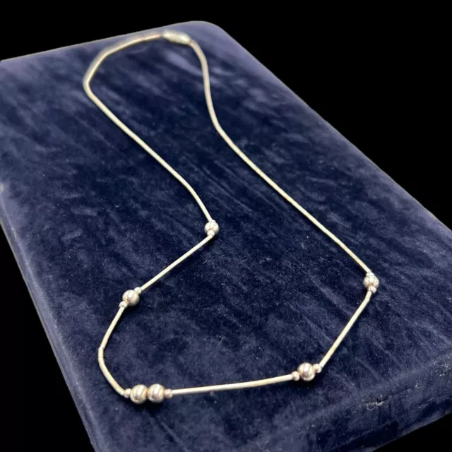 Antico Vintage Argento Sterling Nativi Liquido Filo Cascata Collana 3g