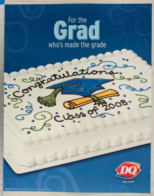 Dairy Queen Poster Congratulations Graduate Ice Cream Cakes 22x28 dq2