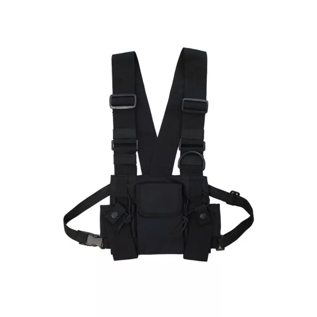 Radio Walkie Talkie 3 Chest Pack Bag Harness with Zipper for  Front Pack5557