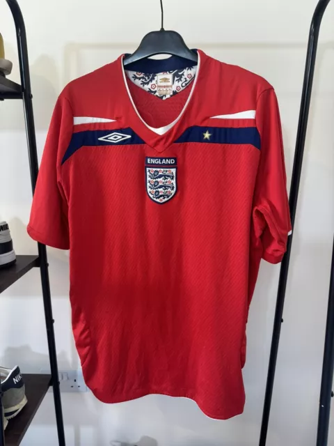 Retro England 2008-2010 Away Shirt Adult XL Red Centre Logo Umbro Genuine