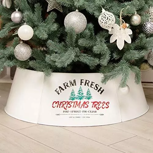 Cuello de árbol de Navidad galvanizado Hallops - grande a pequeño base de árbol de Navidad Co