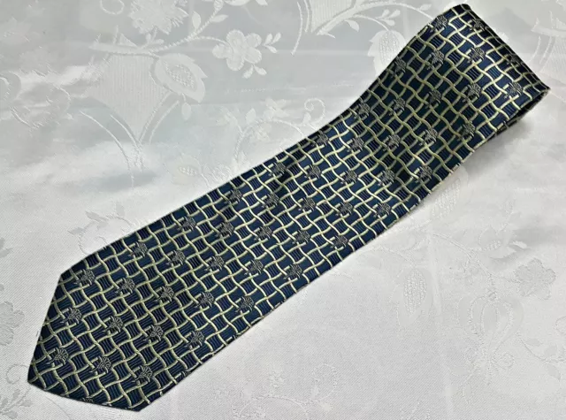Gents Switzerland Vintage Authentic Joop! Logo Mesh Blue Silk Men's Neck Tie