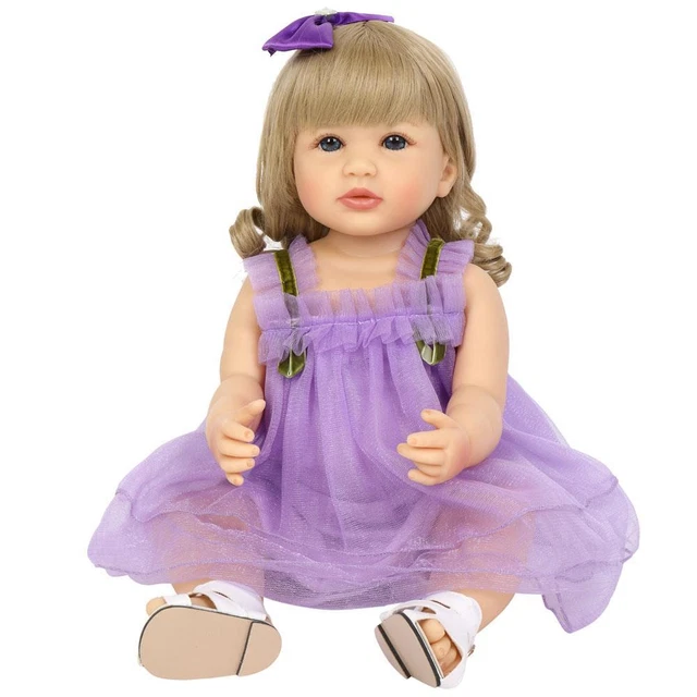 Realistic 22" Reborn Baby Doll Alive Girl Full Body Silicone Vinyl Bath Toy Gift