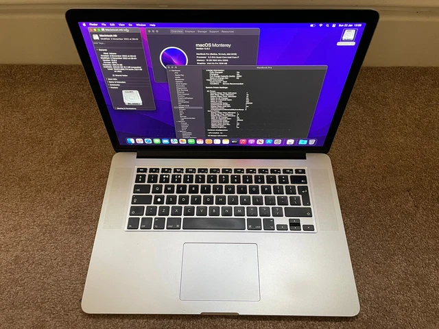 Apple MacBook Pro 15" Retina Mid 2015 2.2GHz i7 16GB RAM 256GB HD (Working)