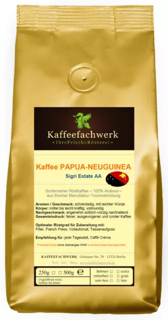 Kaffee Papua Neuguinea Sigri Estate ♥ Frisch geröstete Bohnen vom Kaffeefachwerk