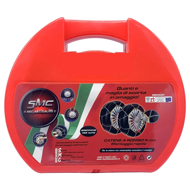 Catene Da Neve KAWIN 185/60-14 Omologate V5117 – 9 Mm, Per Auto, Con Valigetta