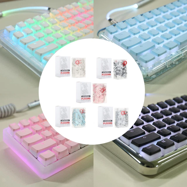 PUDDING KEYCAPS DOUBLE Shot Keycap Set Profile for 61/68/71/84/87/104