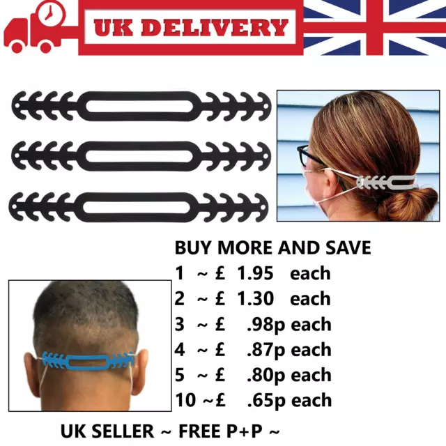 Support de masque facial ajusteur extenseur réutilisable sangle d'oreille en silicone souple Royaume-Uni