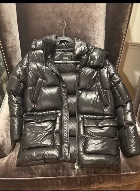Black mackage puffer coat for kids