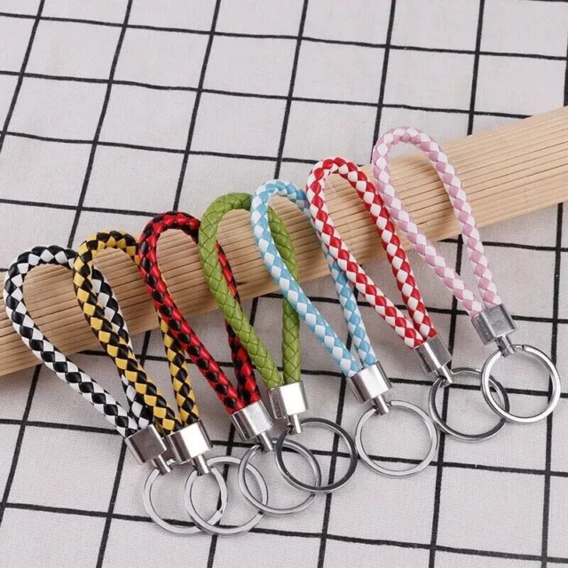 Braided Strap Keyring Keychain Car Key Chain Ring Key Fob