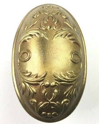 Antique Oval Egg Victorian Door knobs Set Leaves Hardware Ornate Fancy Authentic