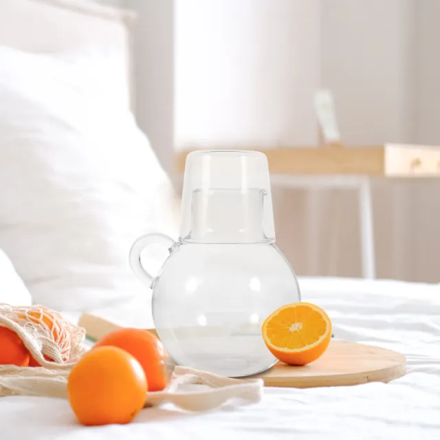 Water Decanter Bedside with Glass Pitcher Carafe and Tumbler Night